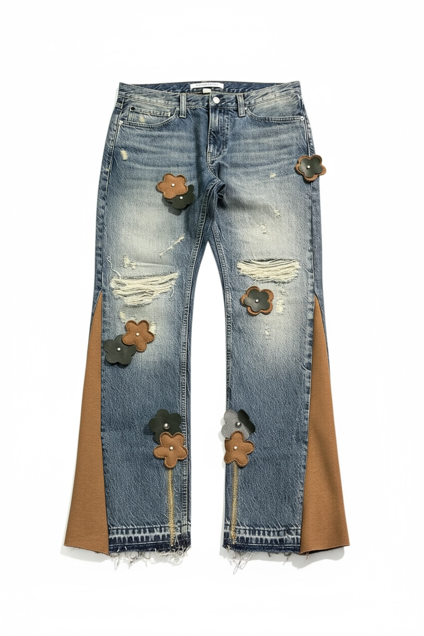 JEAN FLOWERS AND PEARLS