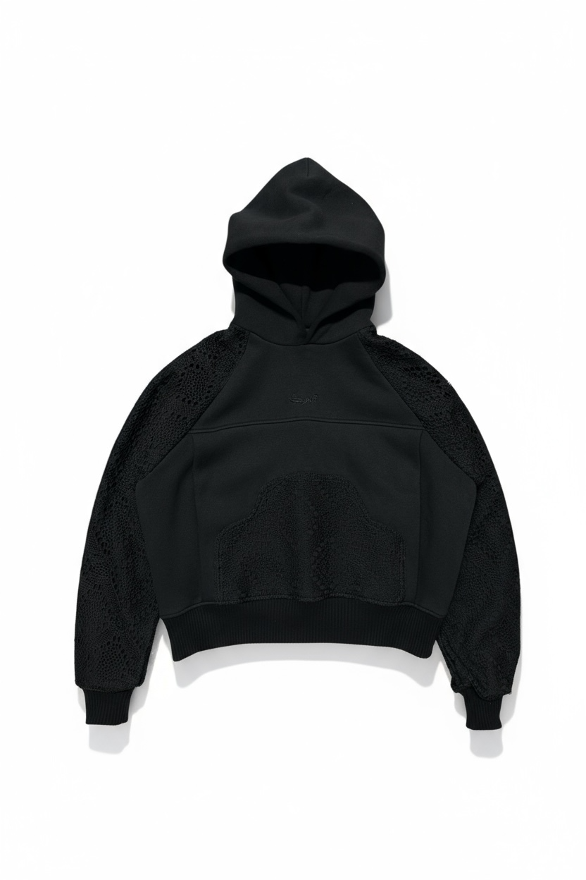 BLACK FLOWERS HOODIE